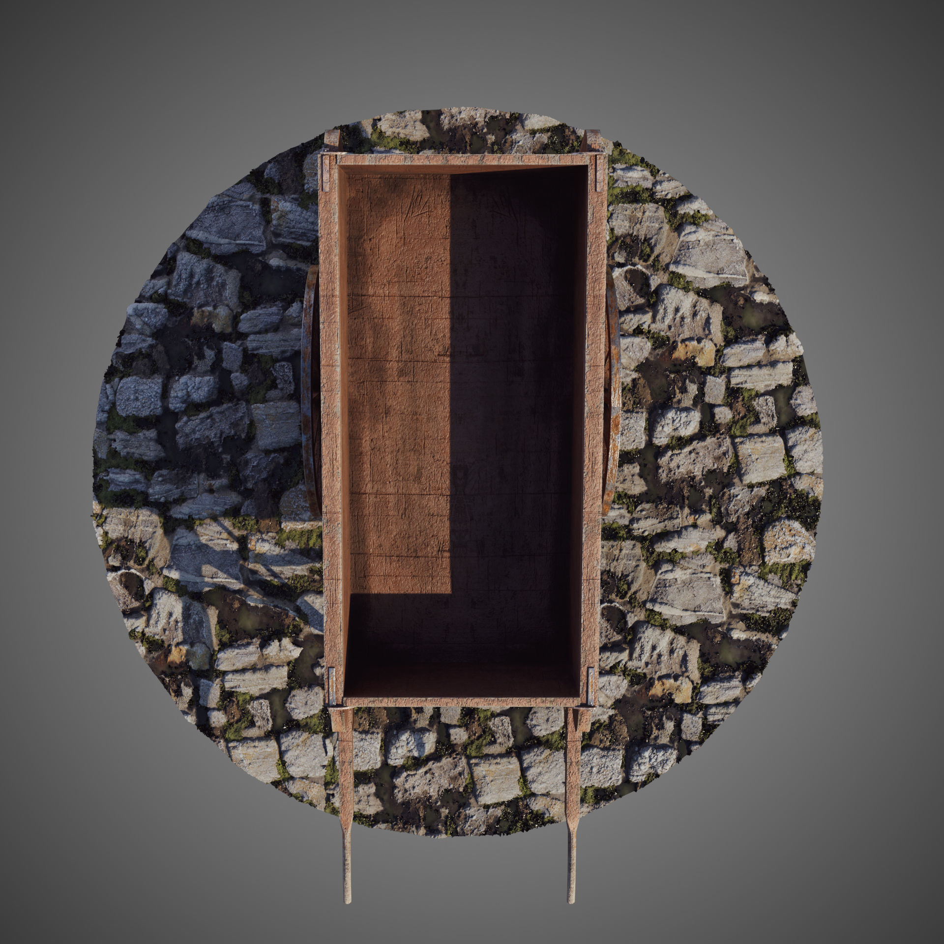 Luggage cart Low-poly 3D model_6