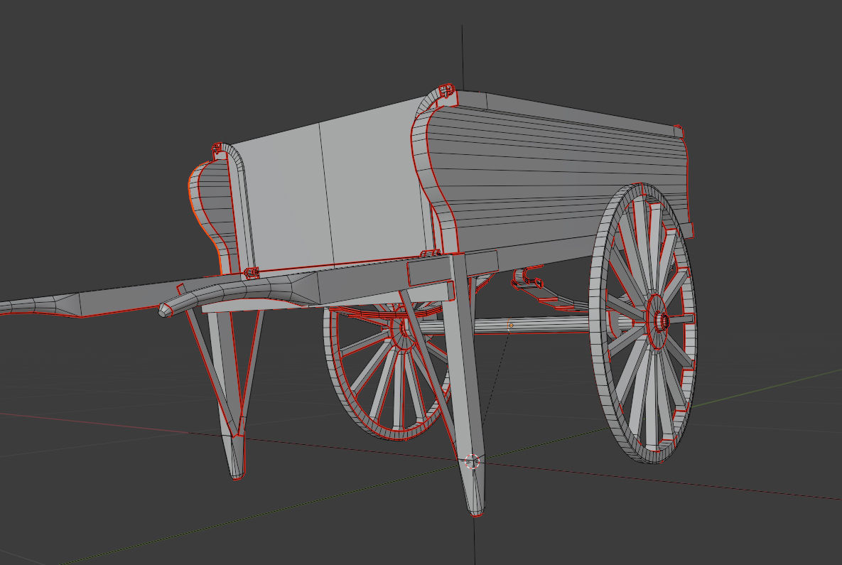 Luggage cart Low-poly 3D model_8