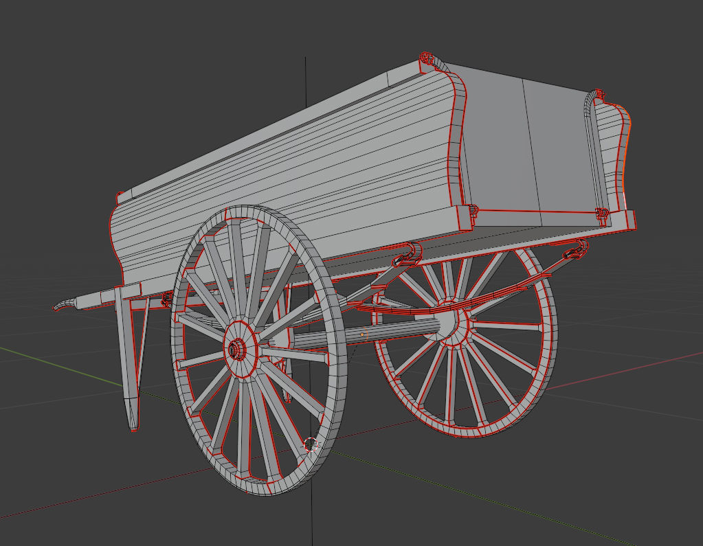 Luggage cart Low-poly 3D model_7
