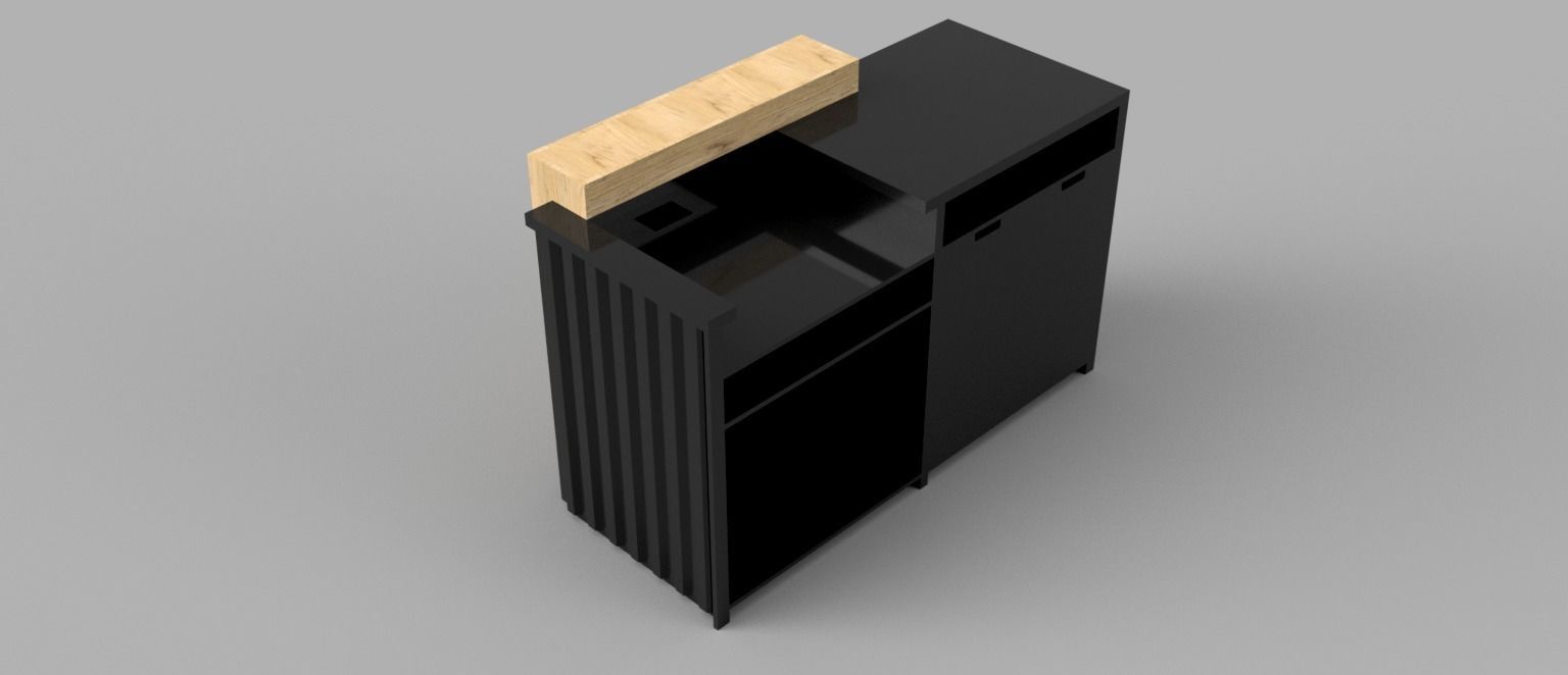  Loft-style checkout counter 3D model_2
