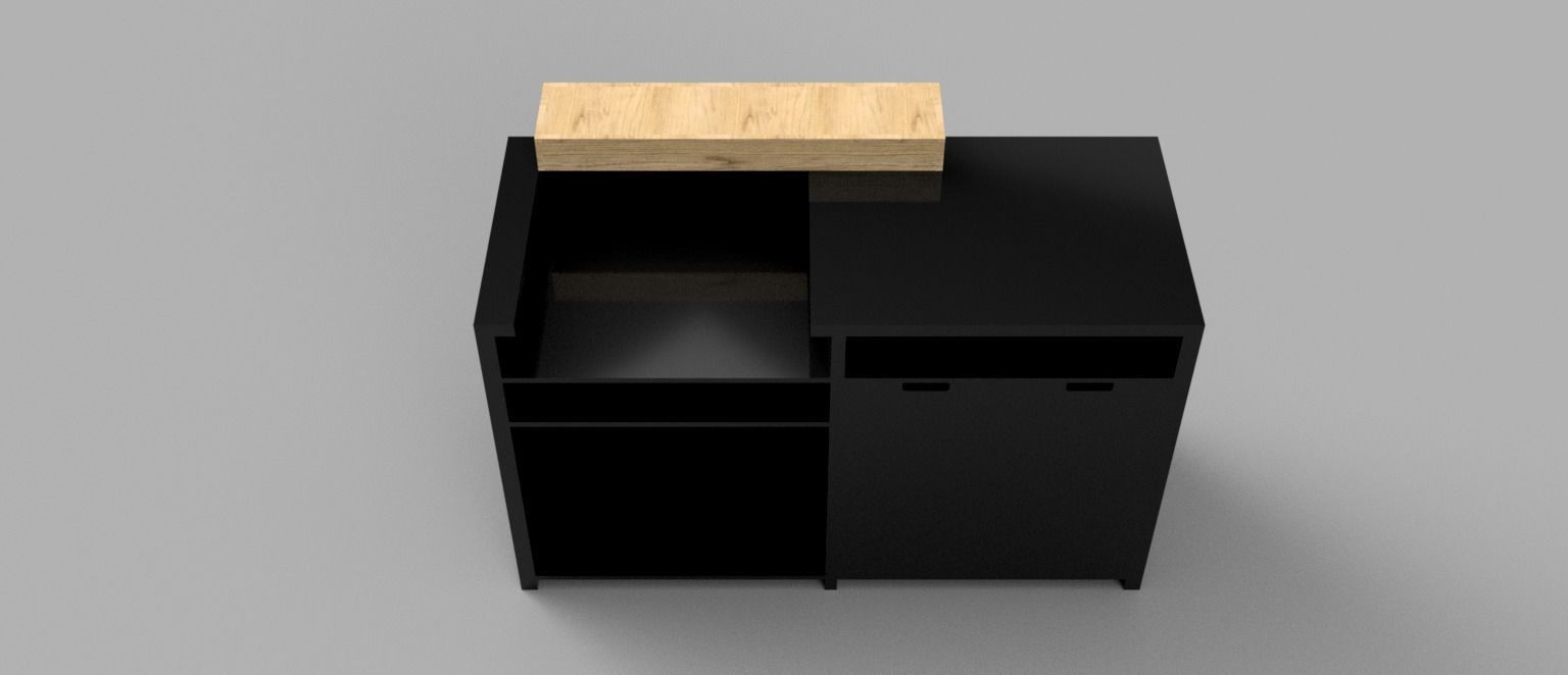  Loft-style checkout counter 3D model_3
