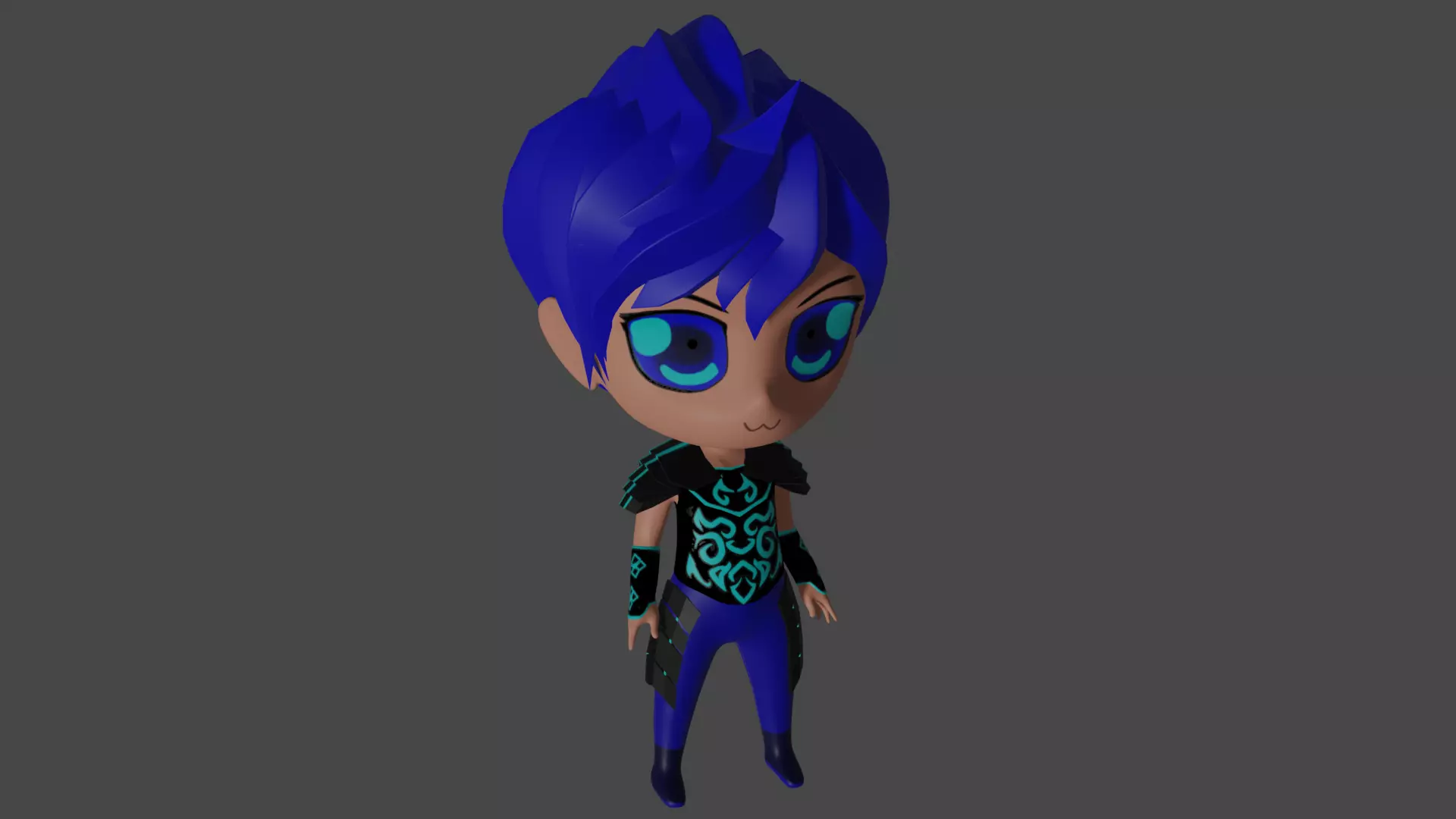 Character  Blue armor 3D model_0