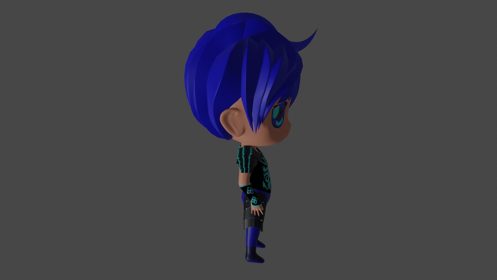 Character  Blue armor 3D model_1