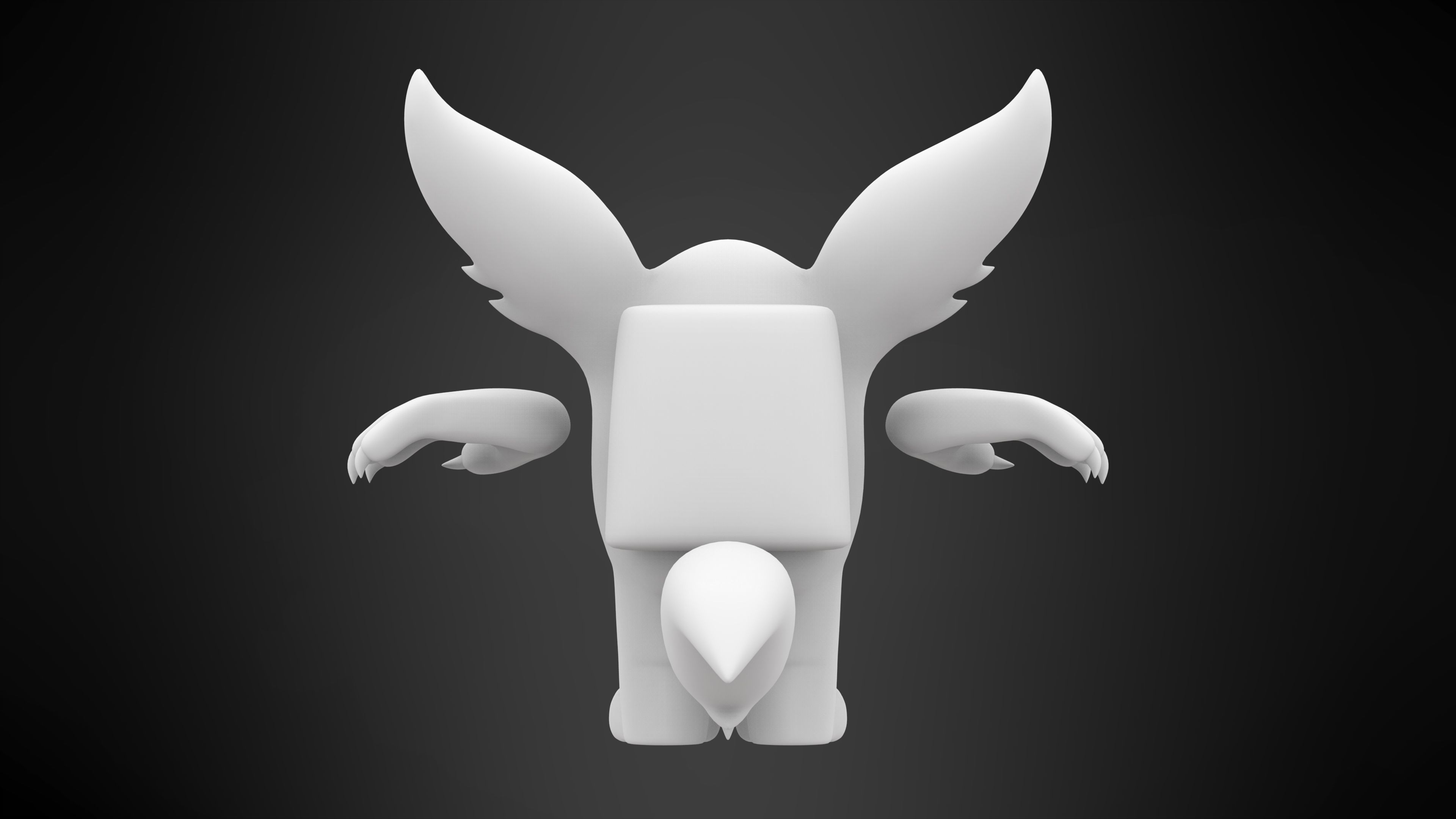 Among Us Peach Werewolf Low-poly 3D model_13