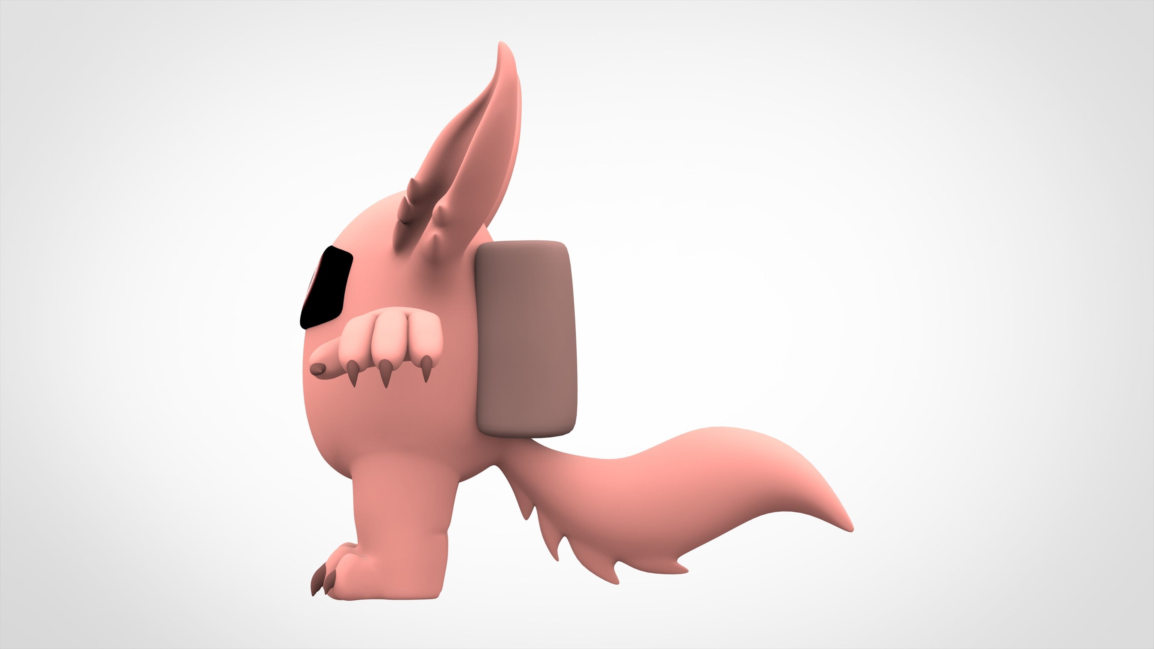 Among Us Peach Werewolf Low-poly 3D model_2