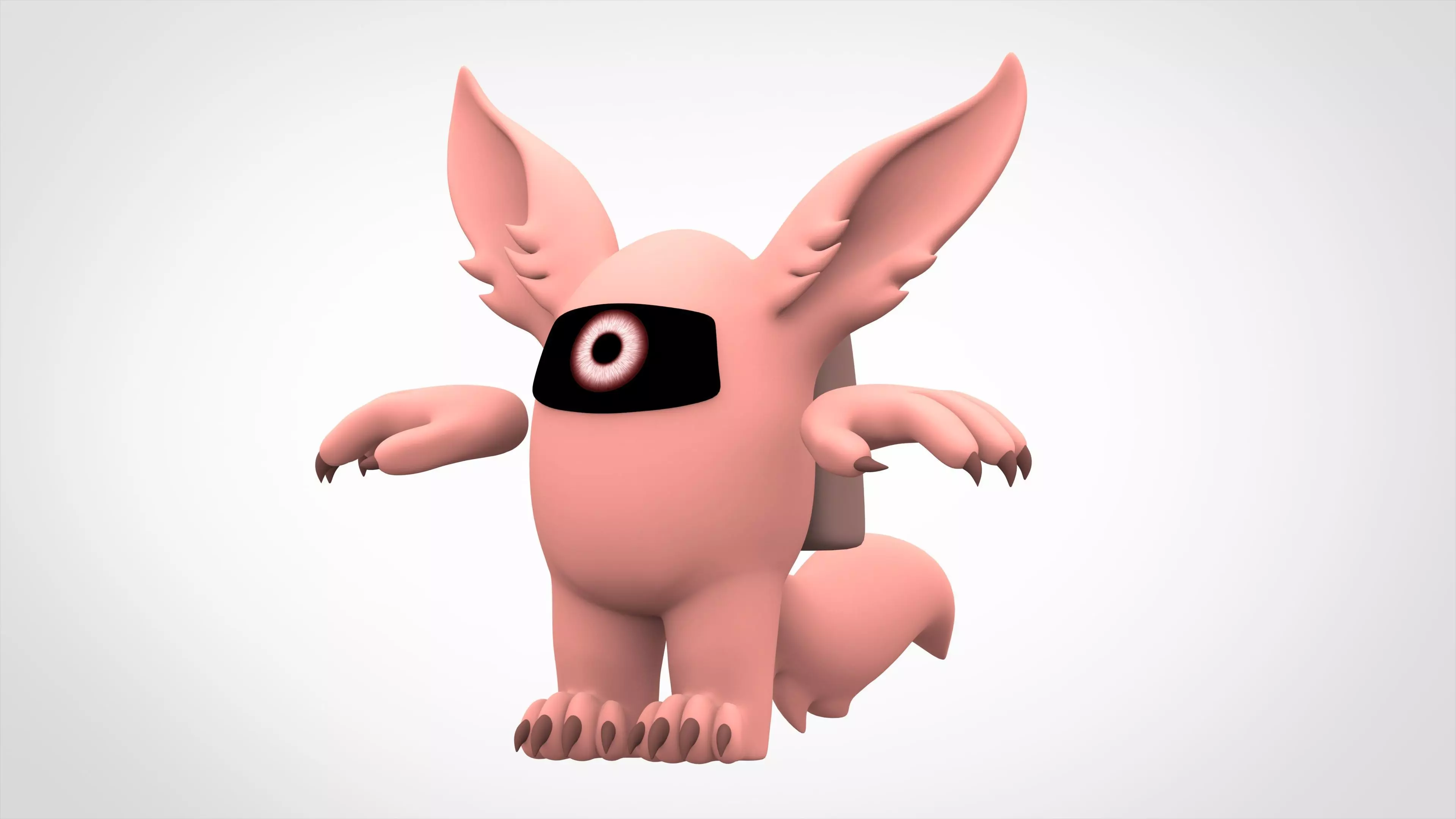 Among Us Peach Werewolf Low-poly 3D model_0