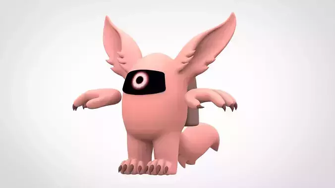 Among Us Peach Werewolf Low-poly 3D model