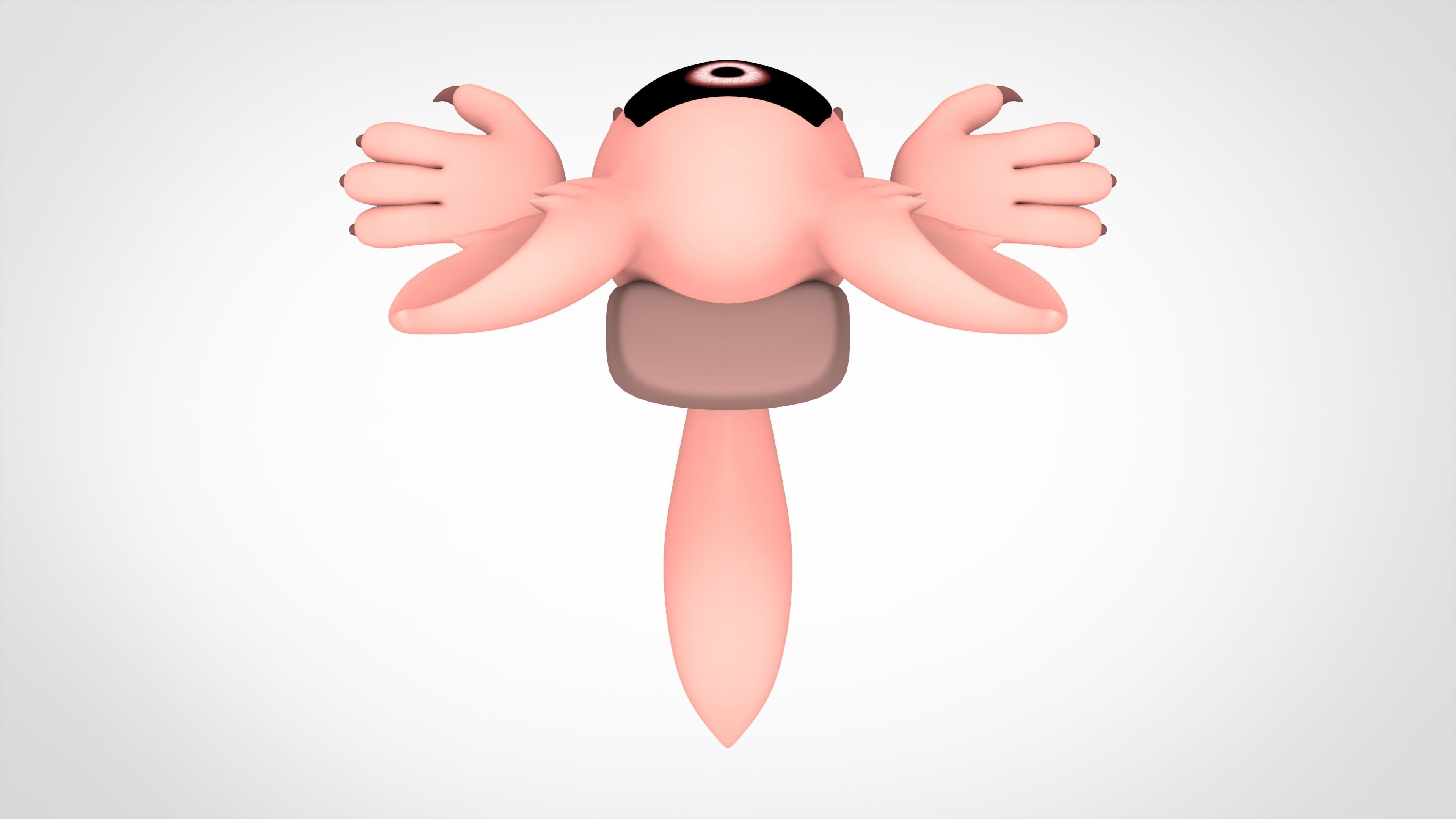 Among Us Peach Werewolf Low-poly 3D model_4