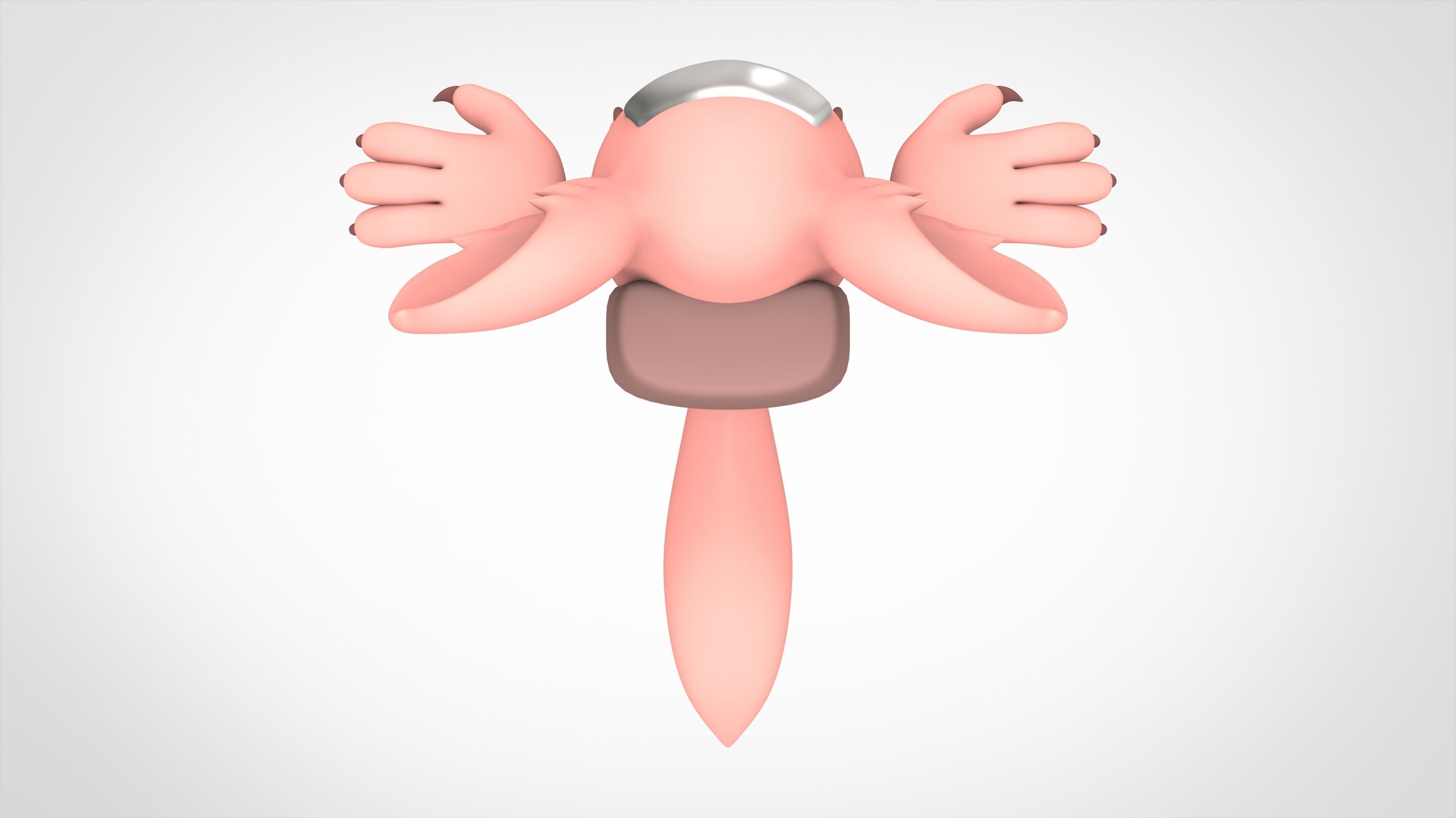 Among Us Peach Werewolf Low-poly 3D model_9