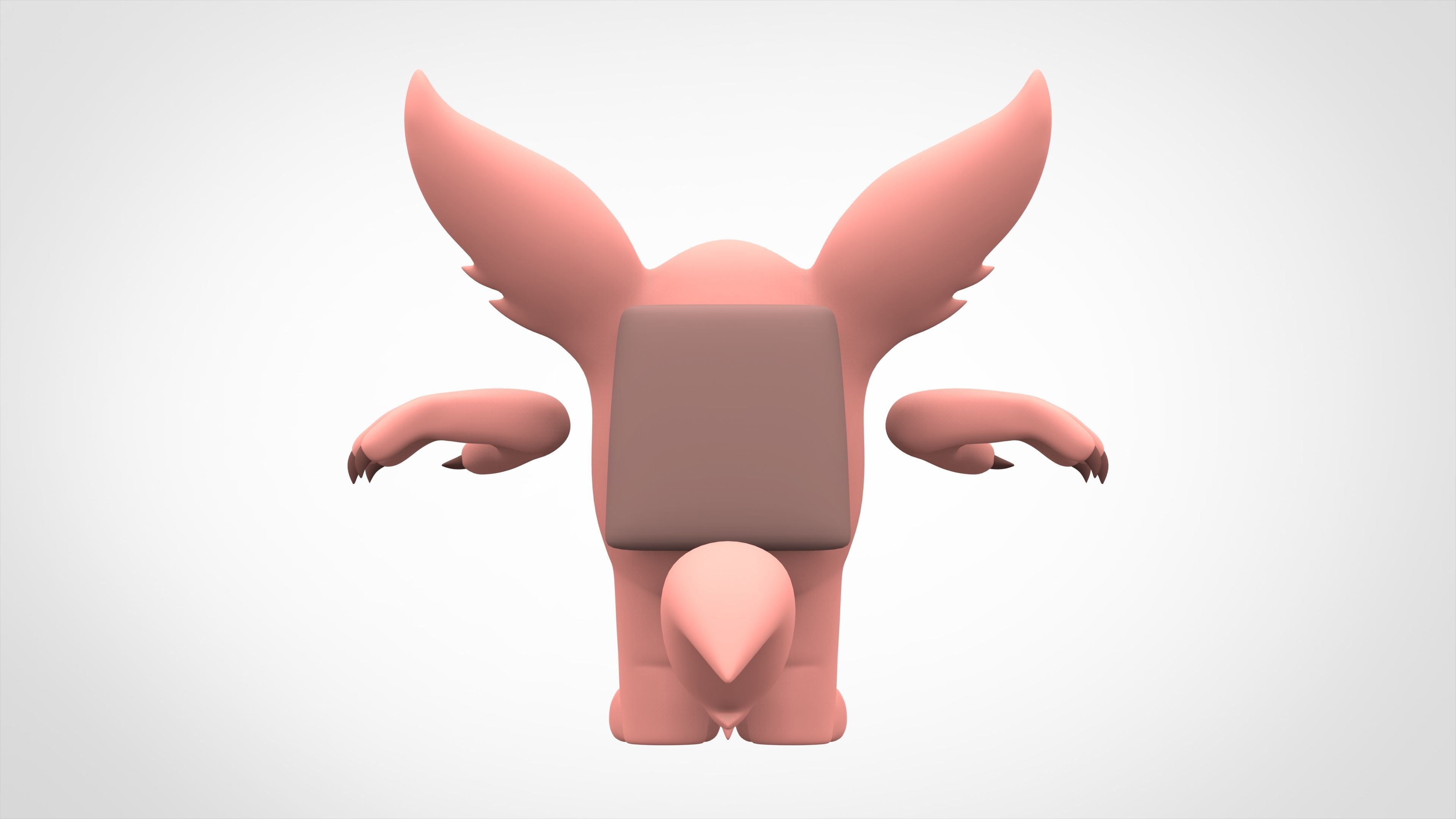 Among Us Peach Werewolf Low-poly 3D model_3