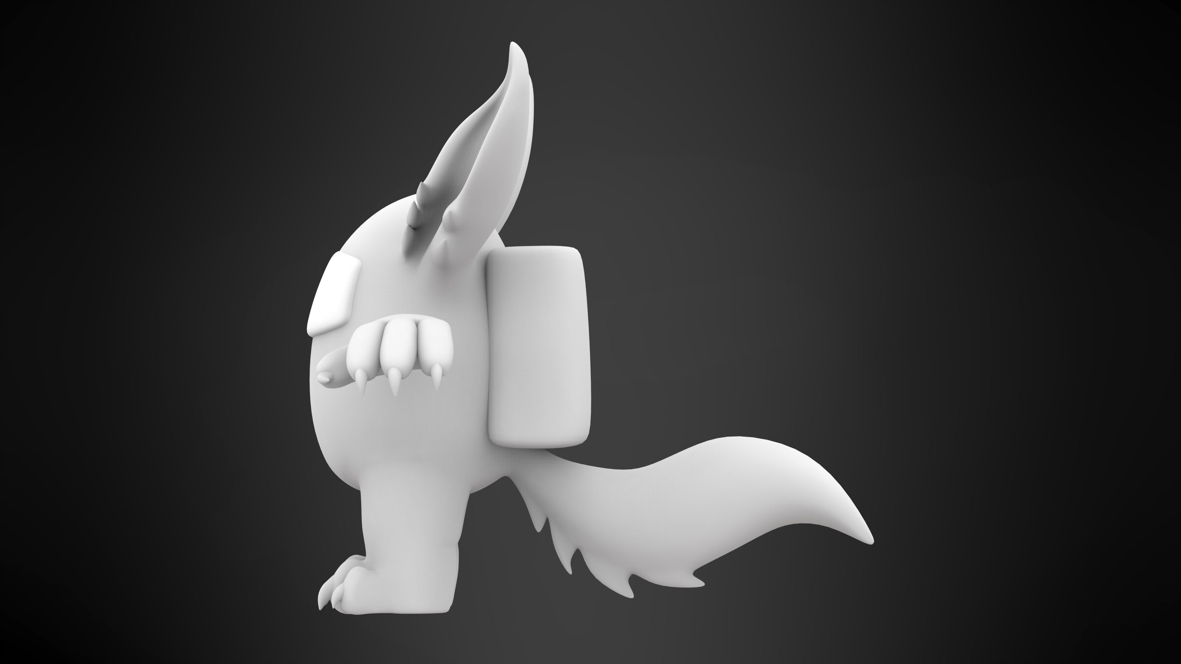 Among Us Peach Werewolf Low-poly 3D model_12