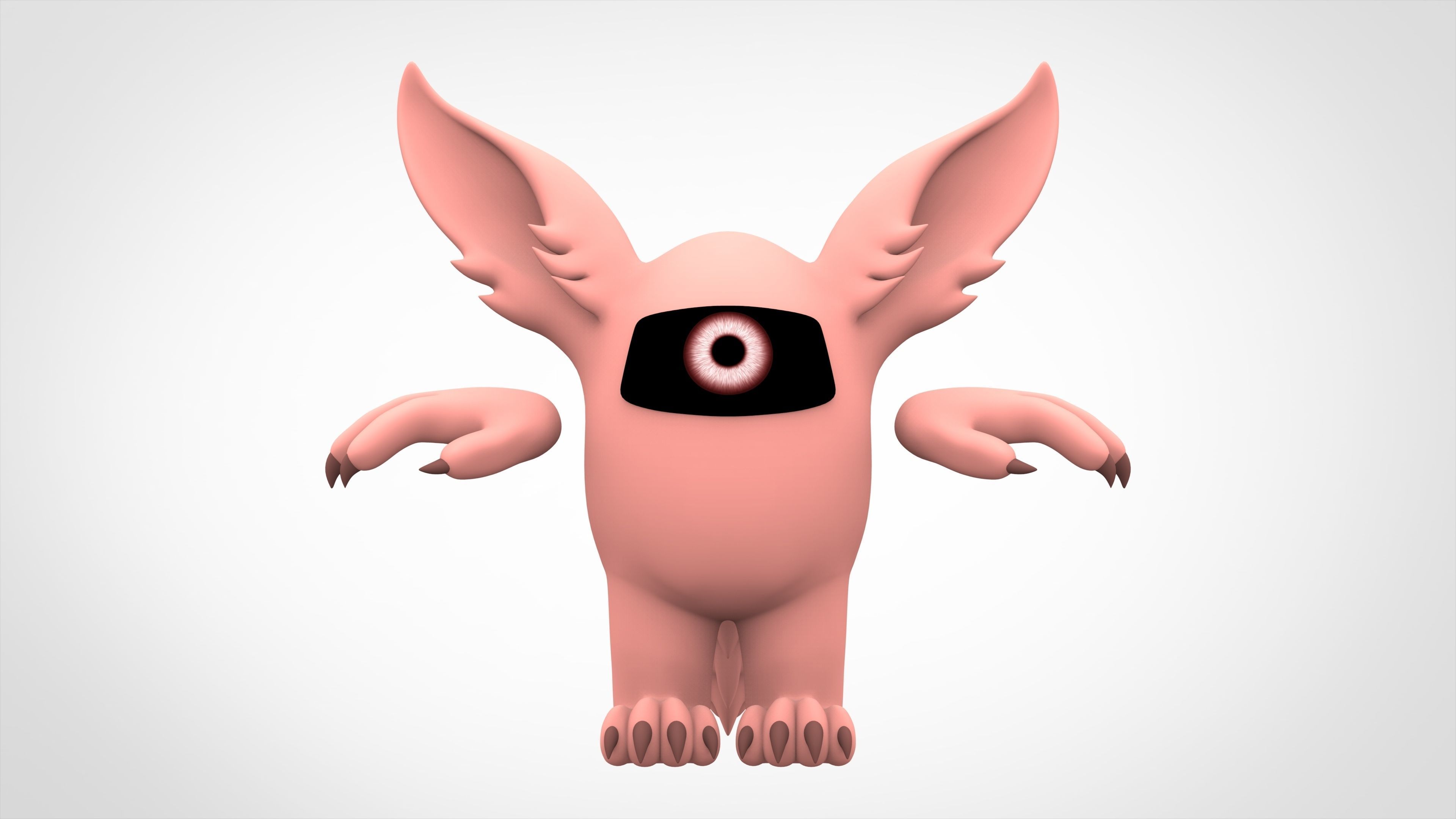 Among Us Peach Werewolf Low-poly 3D model_1