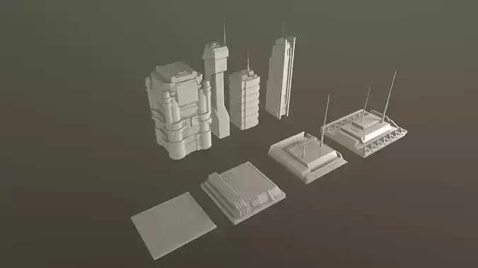 SciFi City Asset 8 Kit 3D model