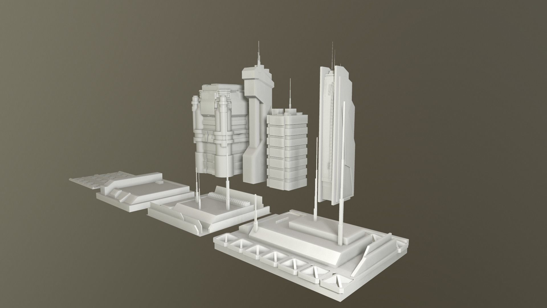 SciFi City Asset 8 Kit 3D model_3