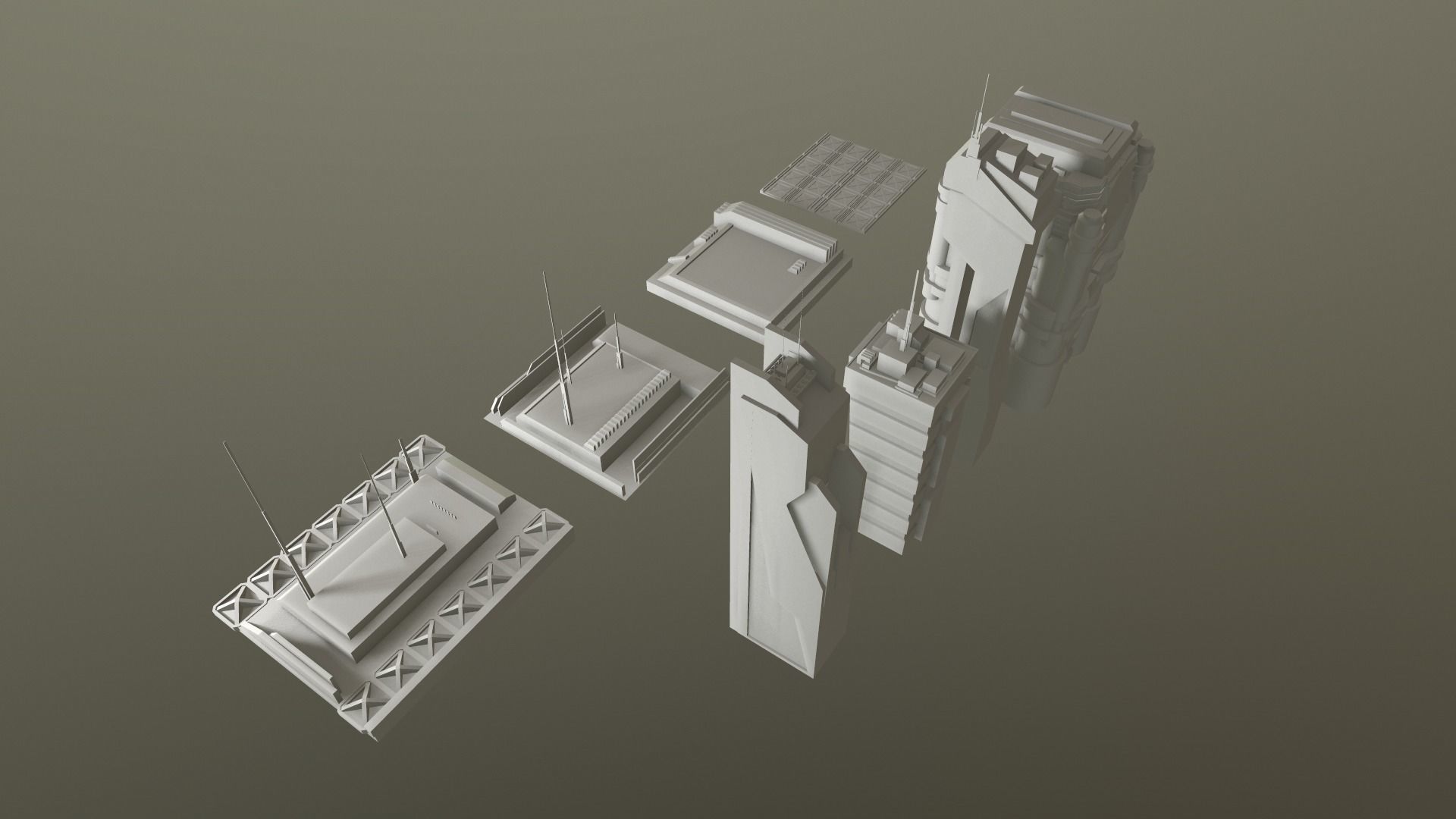 SciFi City Asset 8 Kit 3D model_11