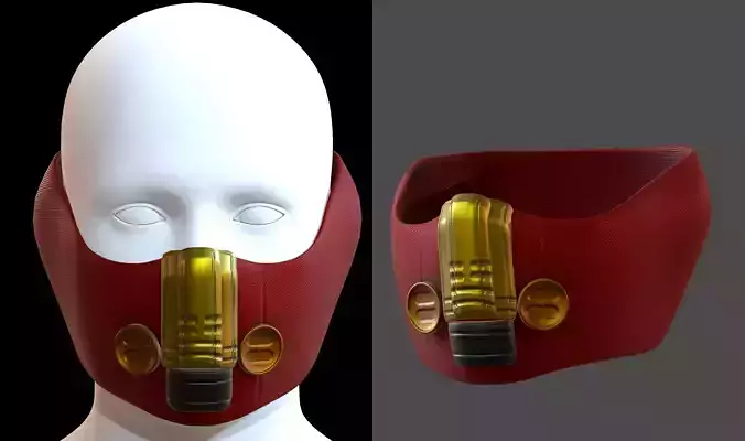 Gas mask helmet 3d model scifi Low-poly Low-poly 3D model
