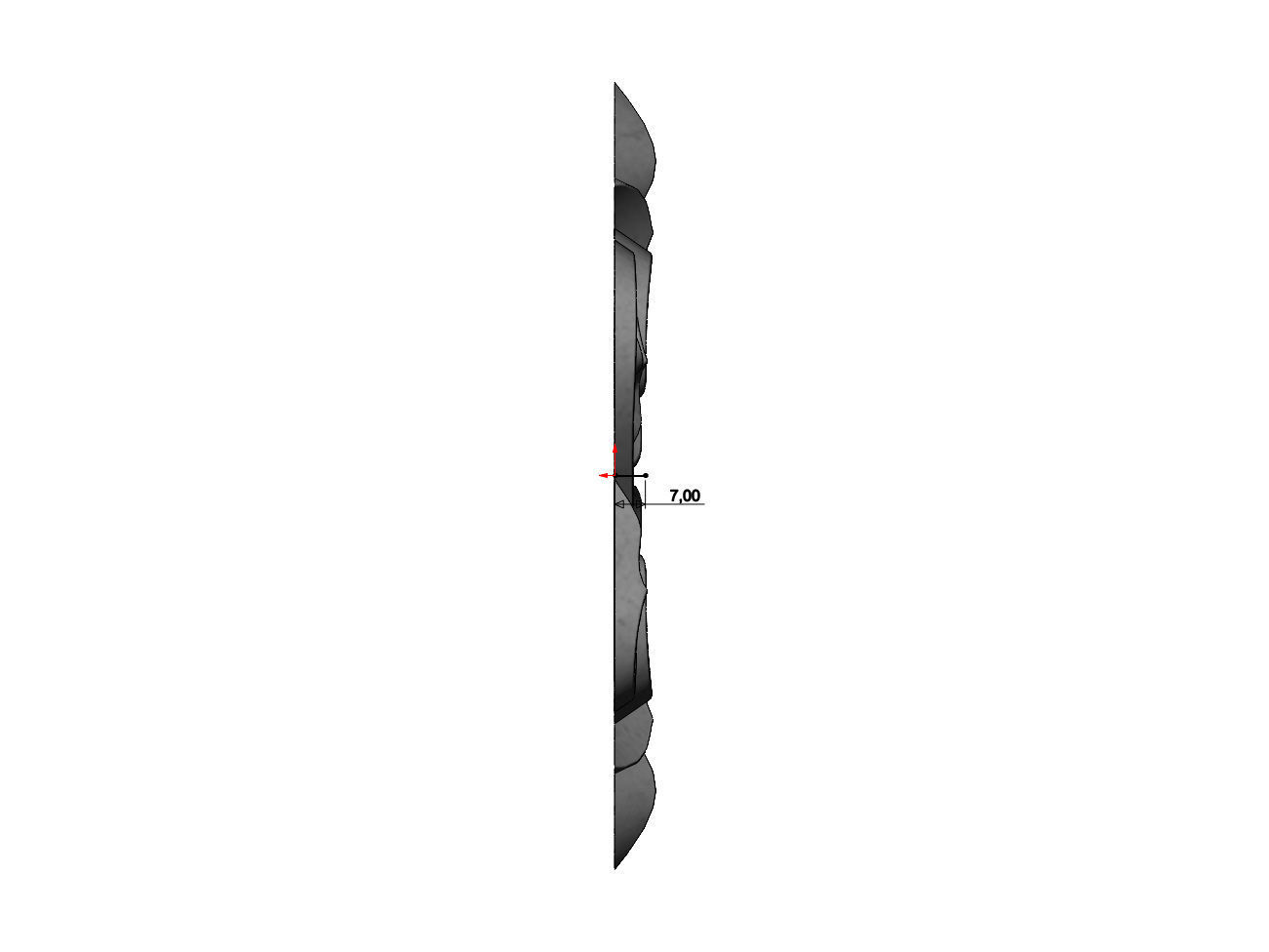 Floral scroll pattern relief strip  3D print model_4