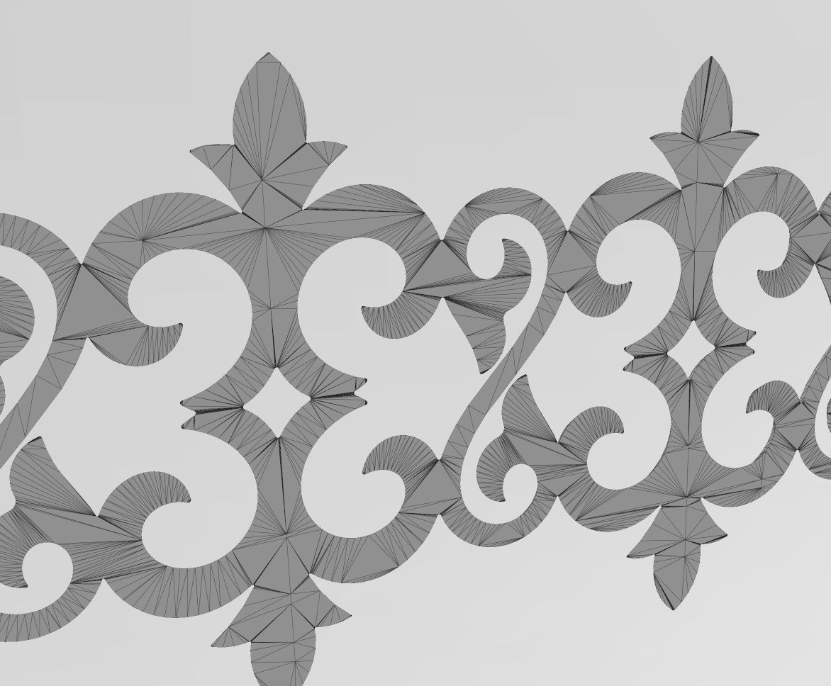 Floral scroll pattern relief strip  3D print model_10