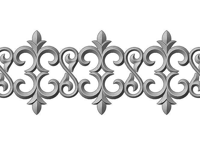 Floral scroll pattern relief strip  3D print model