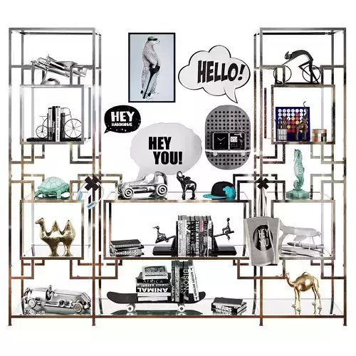 Kids bookshelf set 01 3D model