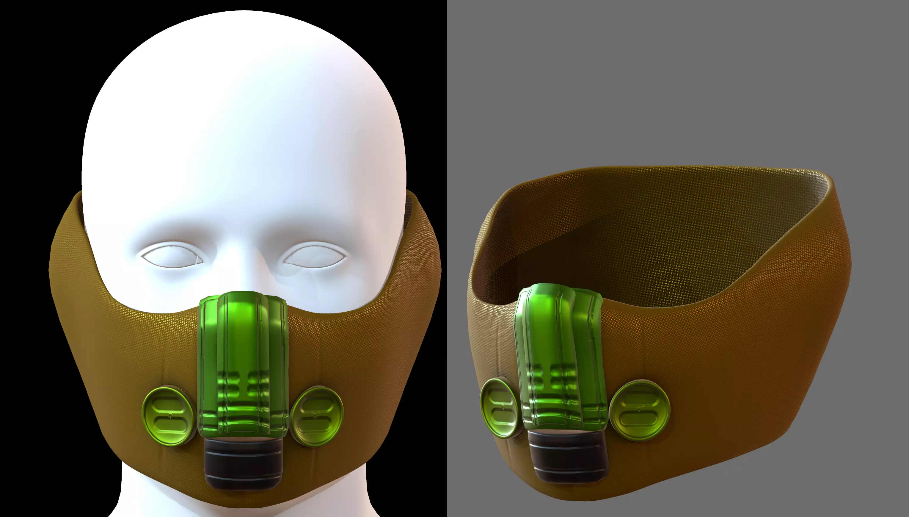 Gas mask helmet 3d model scifi Low-poly Low-poly 3D model
