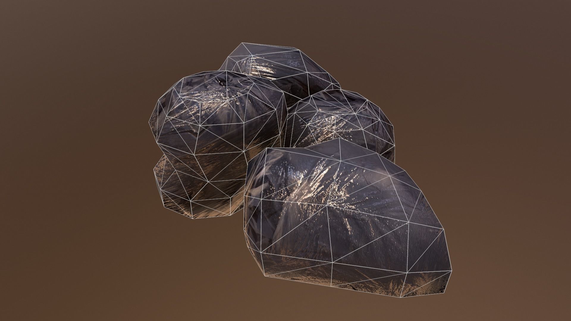 Garbage LowPoly pair of shoes Low-poly 3D model_14