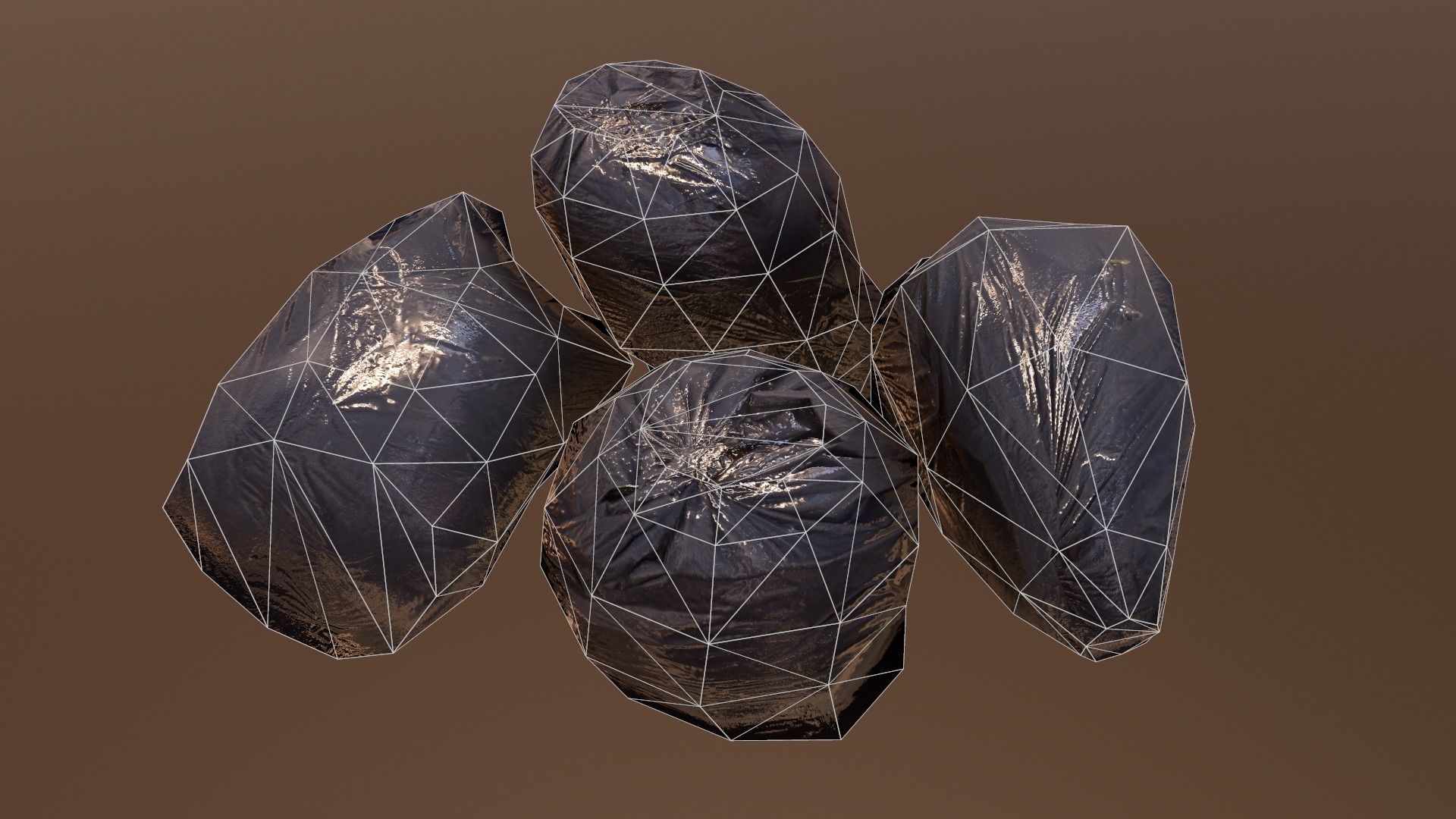 Garbage LowPoly pair of shoes Low-poly 3D model_13