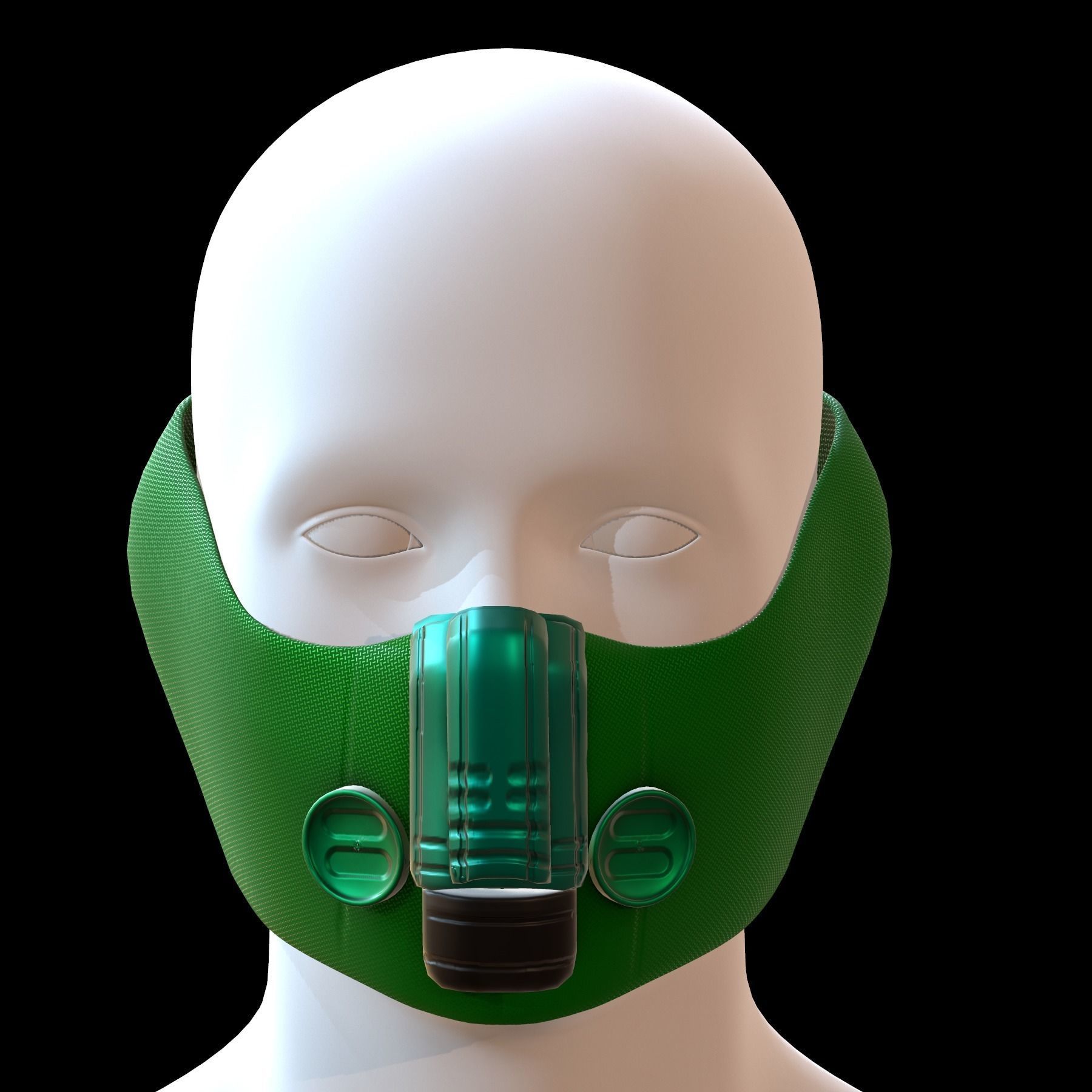 Gas mask helmet 3d model scifi Low-poly Low-poly 3D model_1