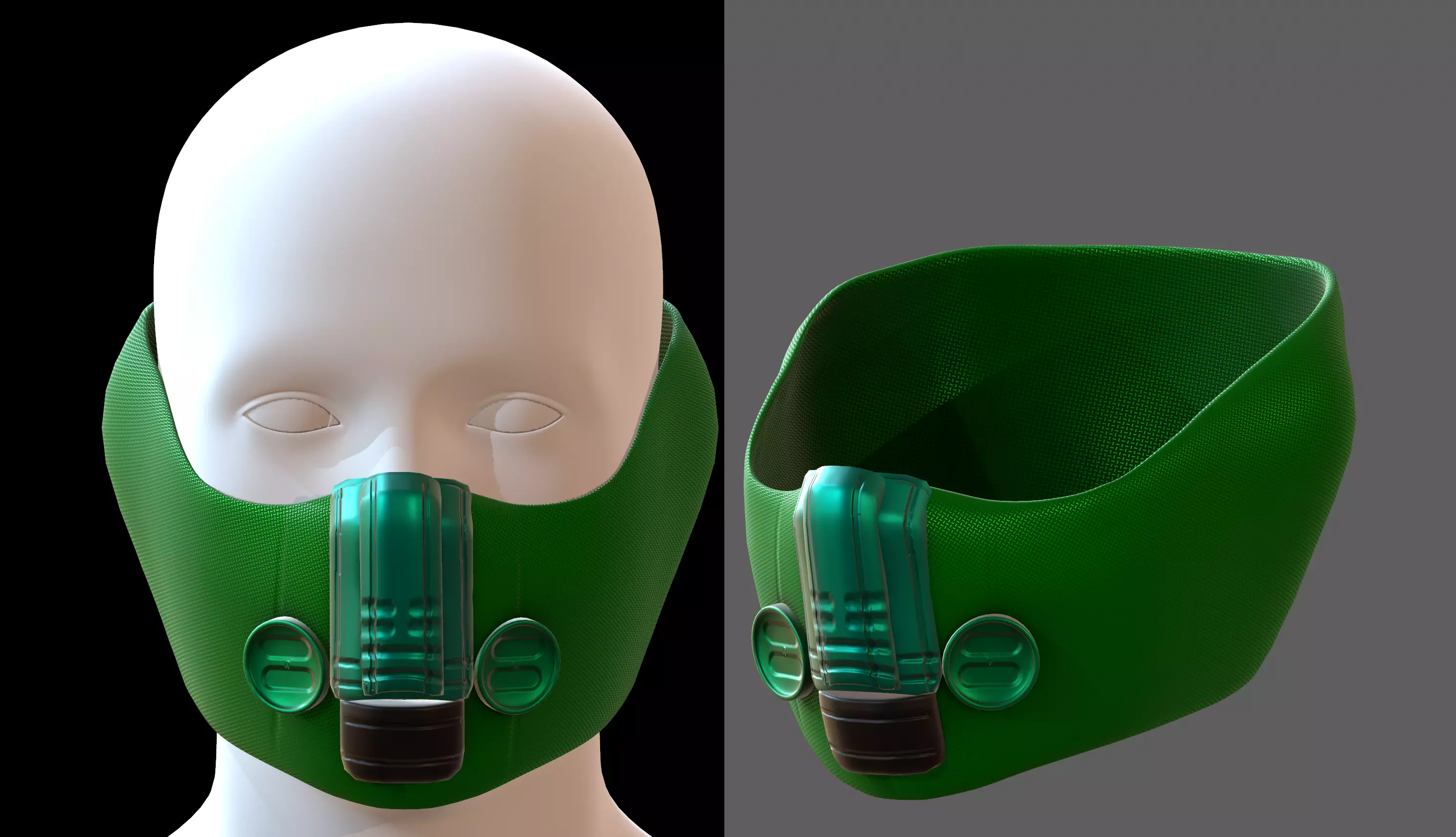 Gas mask helmet 3d model scifi Low-poly Low-poly 3D model_0