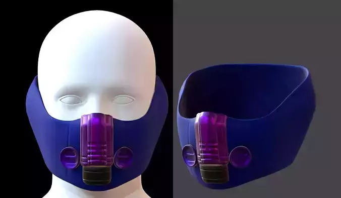 Gas mask helmet 3d model scifi Low-poly 