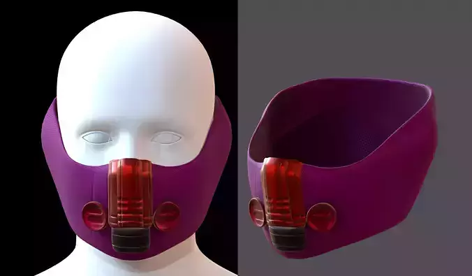 Gas mask helmet 3d model scifi Low-poly 