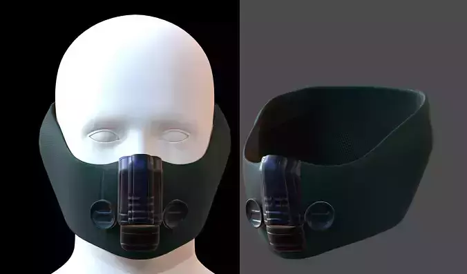 Gas mask helmet 3d model scifi Low-poly 