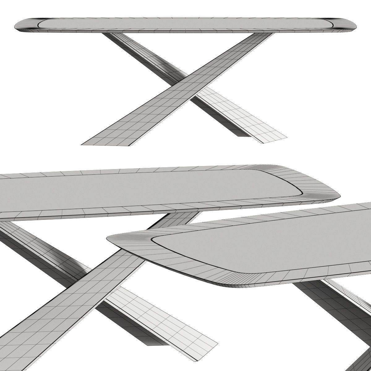 Riflessi Living Dining Table 3D model_1