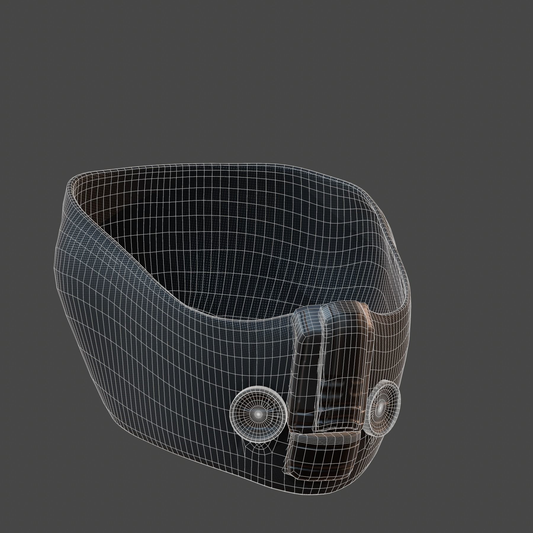 Gas mask helmet 3d model scifi Low-poly  Low-poly 3D model_7