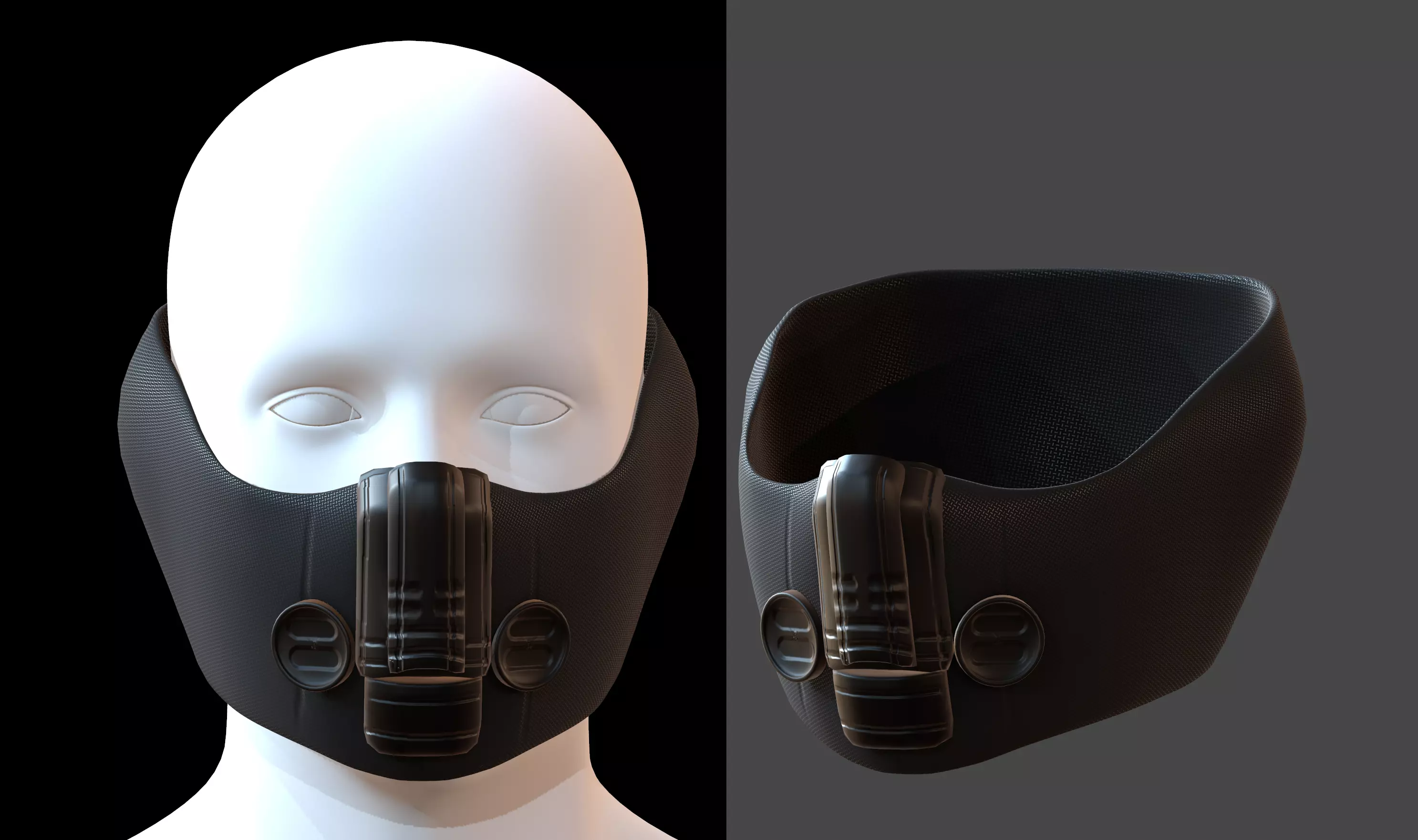 Gas mask helmet 3d model scifi Low-poly  Low-poly 3D model_0