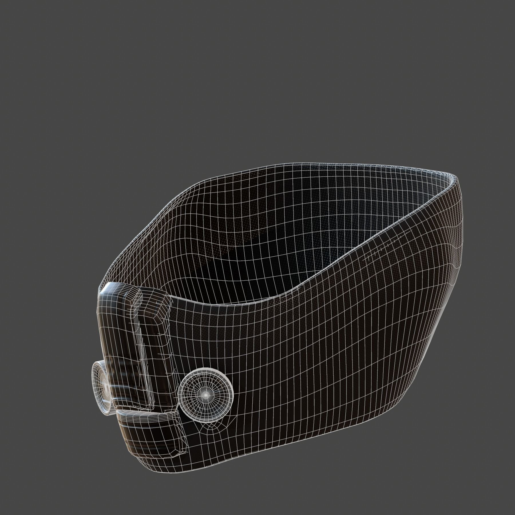 Gas mask helmet 3d model scifi Low-poly  Low-poly 3D model_6