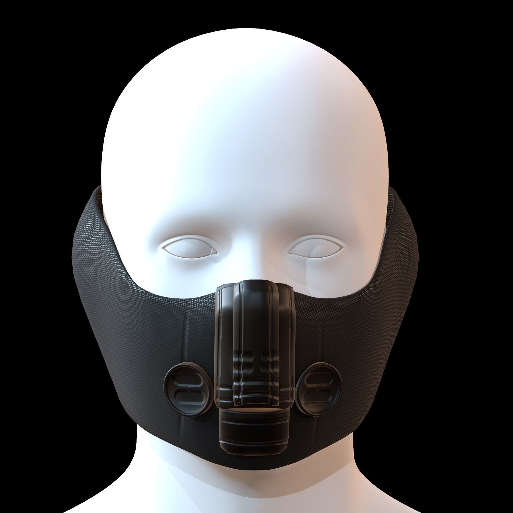 Gas mask helmet 3d model scifi Low-poly  Low-poly 3D model_1