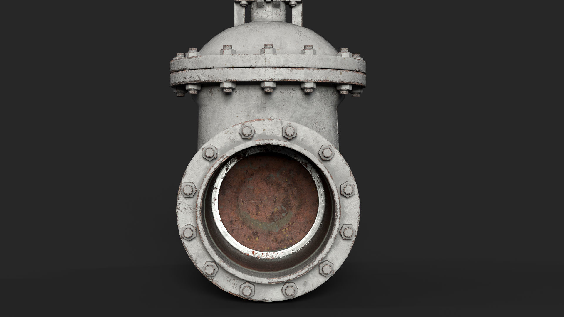Industrial gate valve Low-poly 3D model_3