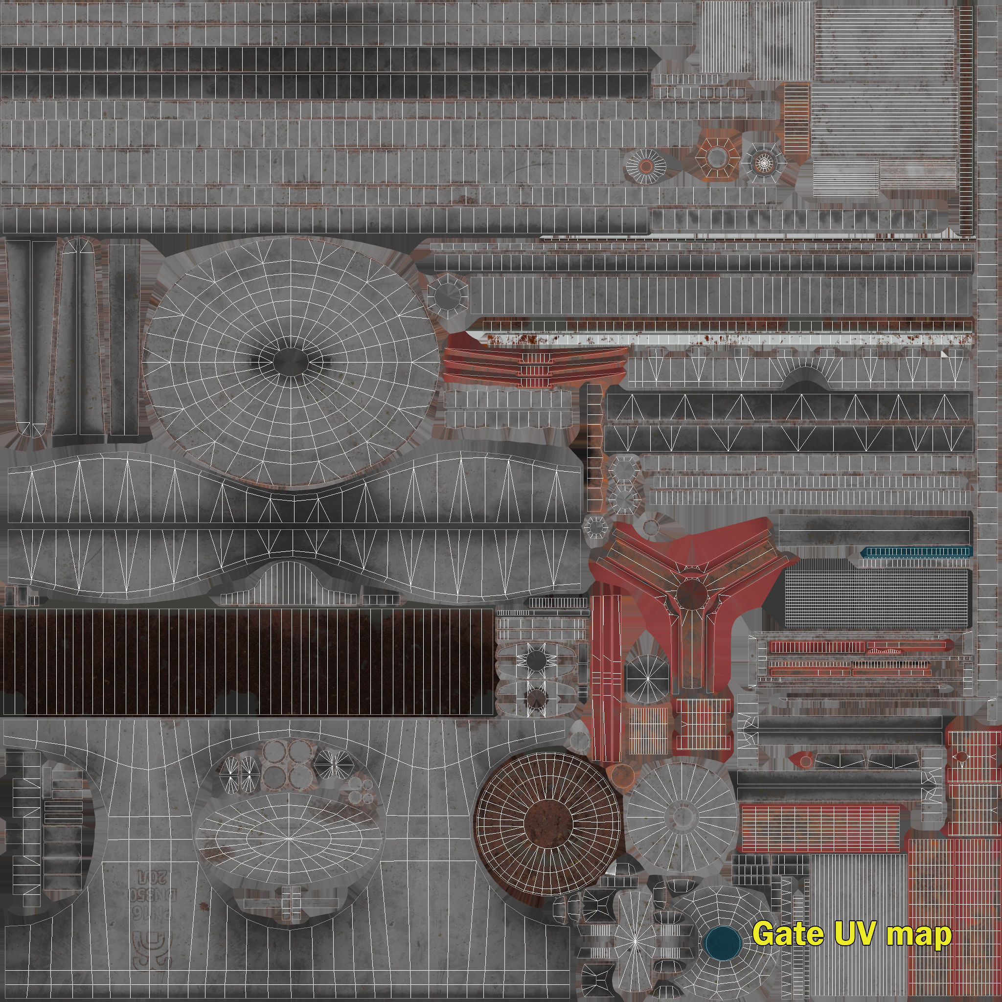 Industrial gate valve Low-poly 3D model_11