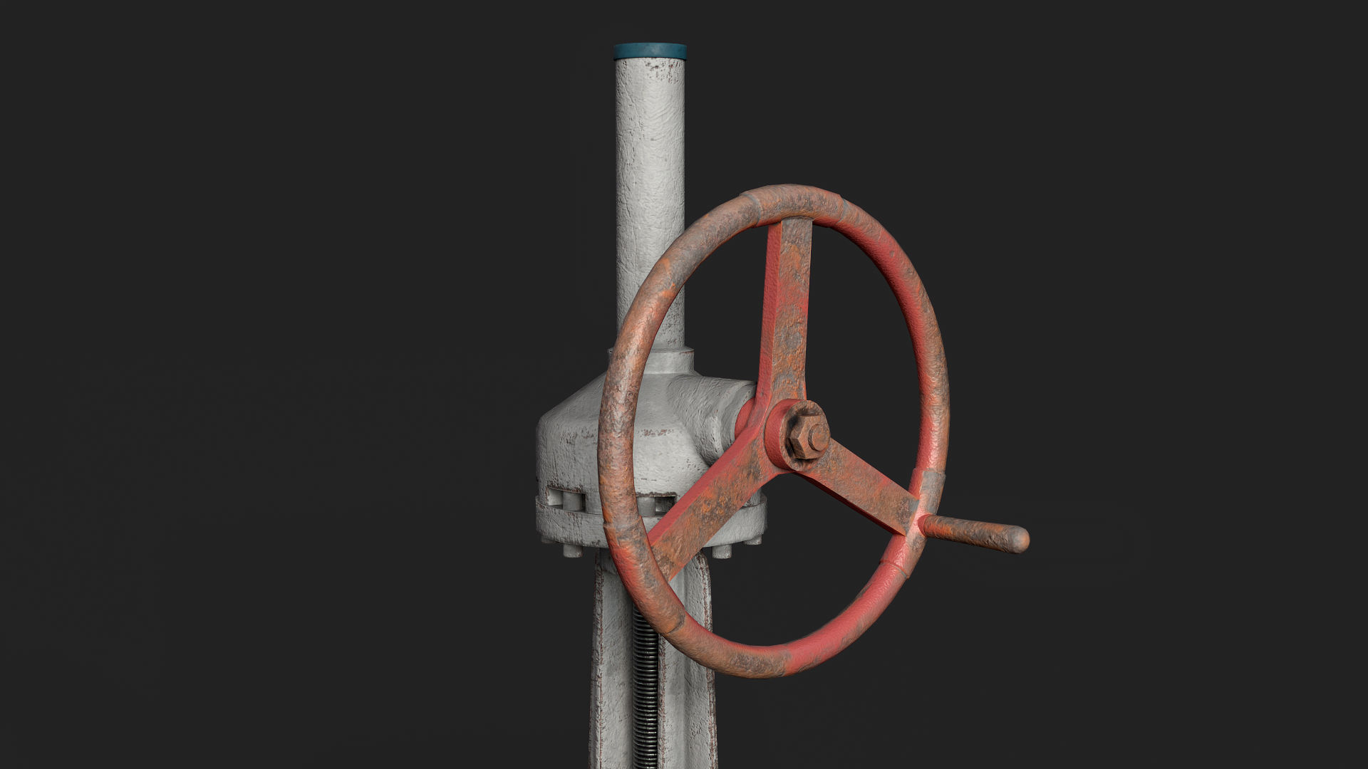 Industrial gate valve Low-poly 3D model_4