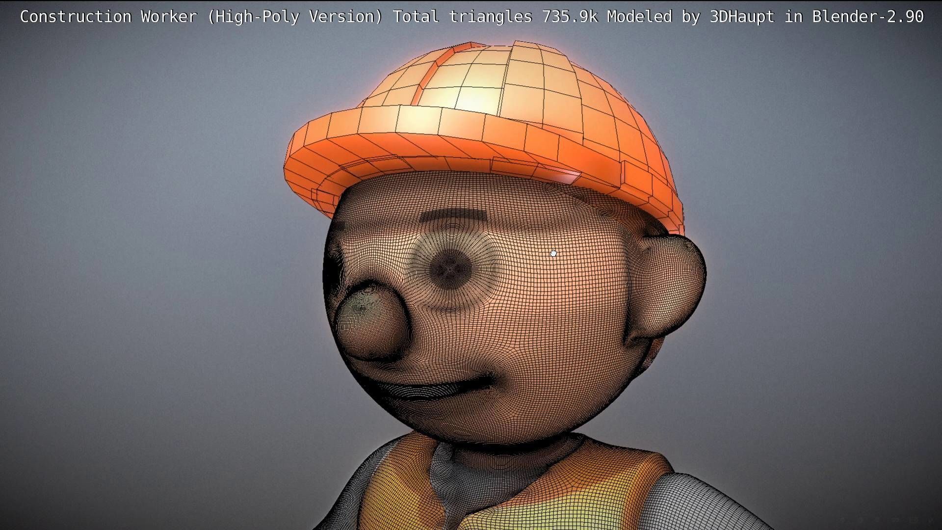 Cartoonish Construction Worker High-Poly Version Not Rigged 3D model_23