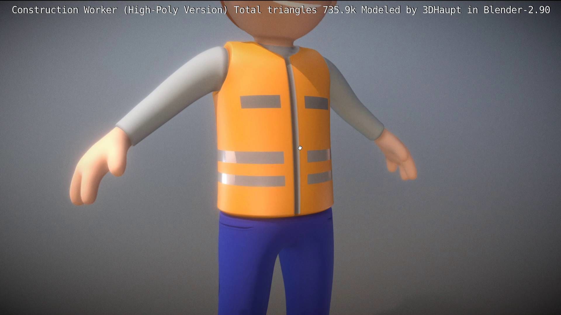 Cartoonish Construction Worker High-Poly Version Not Rigged 3D model_79