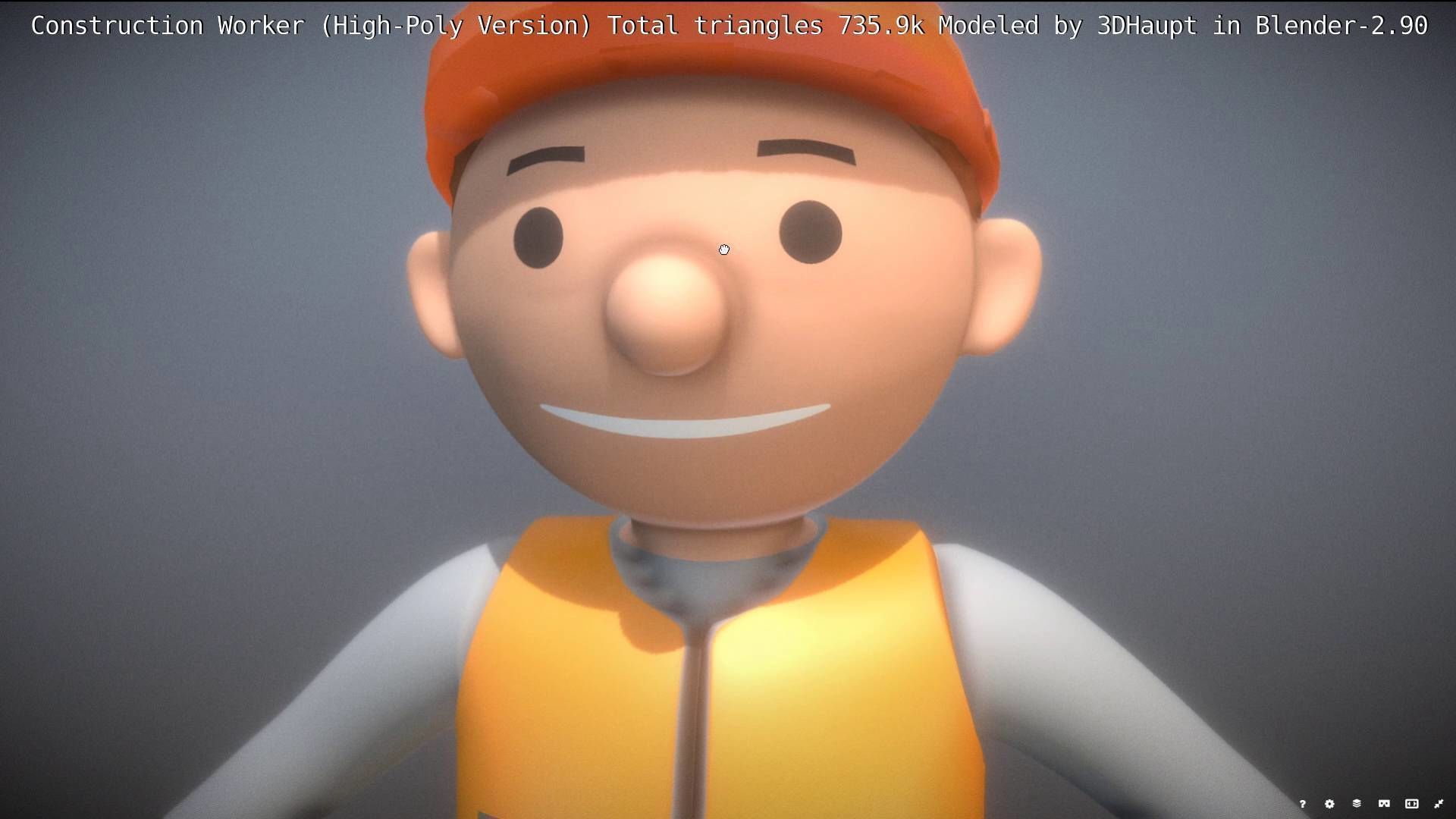 Cartoonish Construction Worker High-Poly Version Not Rigged 3D model_17