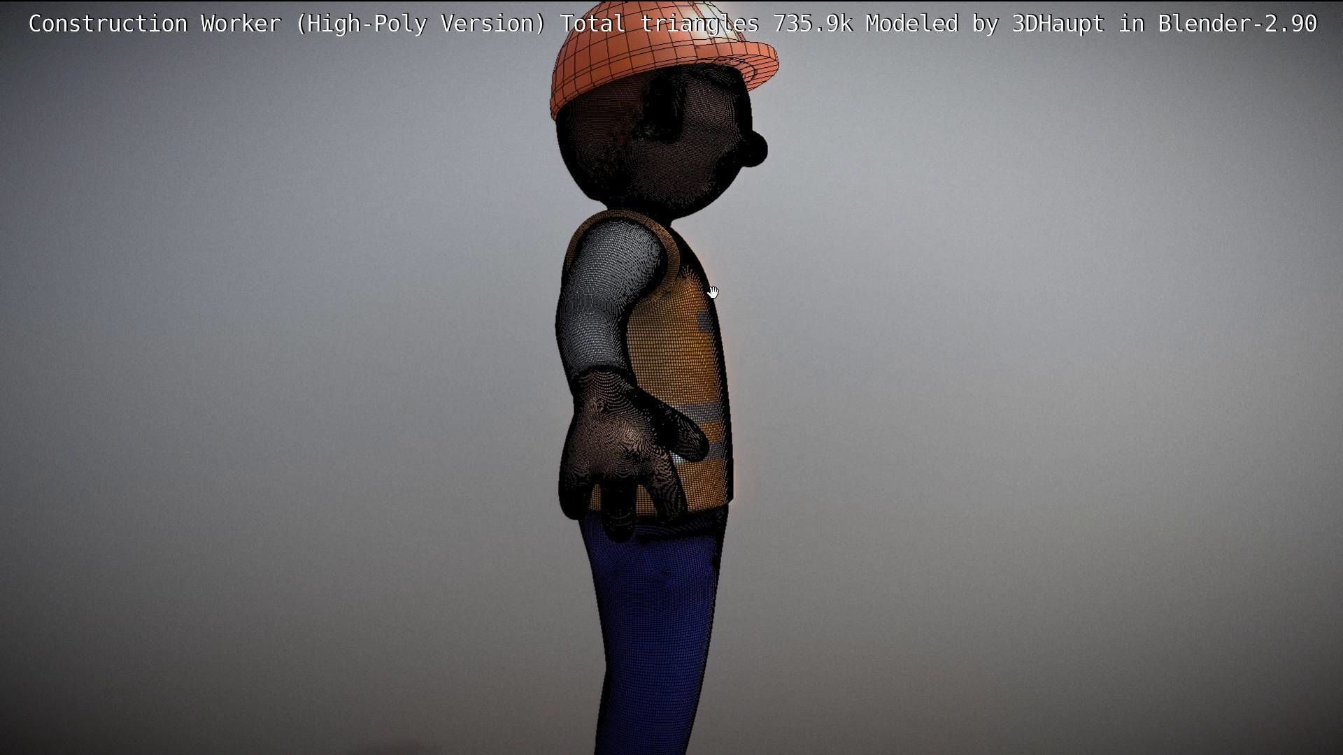 Cartoonish Construction Worker High-Poly Version Not Rigged 3D model_70