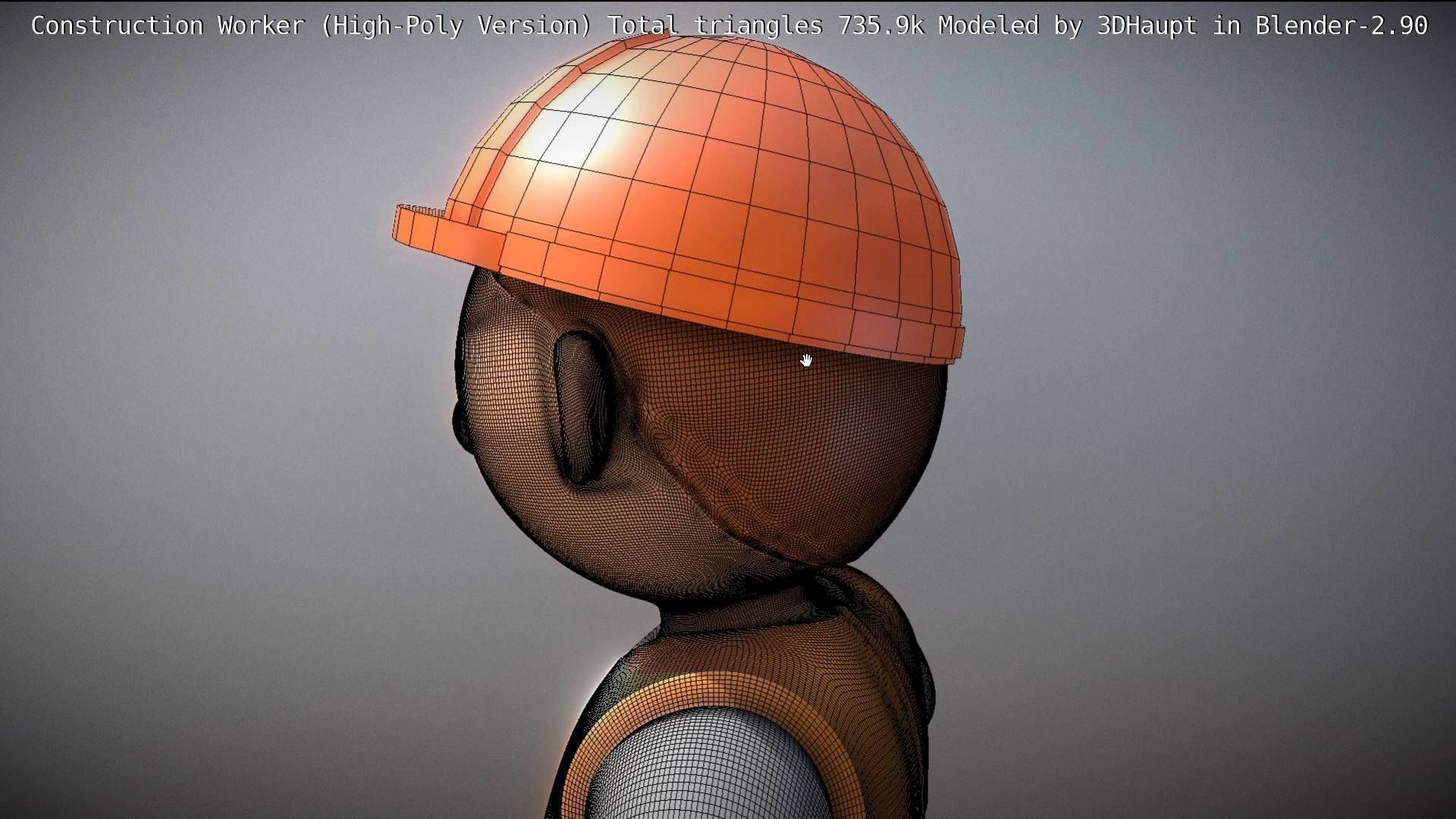 Cartoonish Construction Worker High-Poly Version Not Rigged 3D model_25