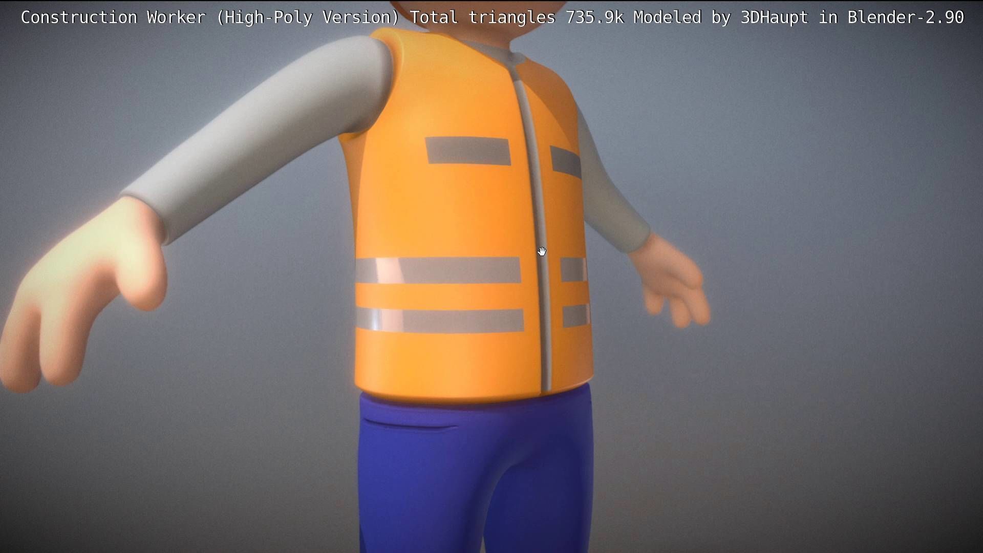 Cartoonish Construction Worker High-Poly Version Not Rigged 3D model_35