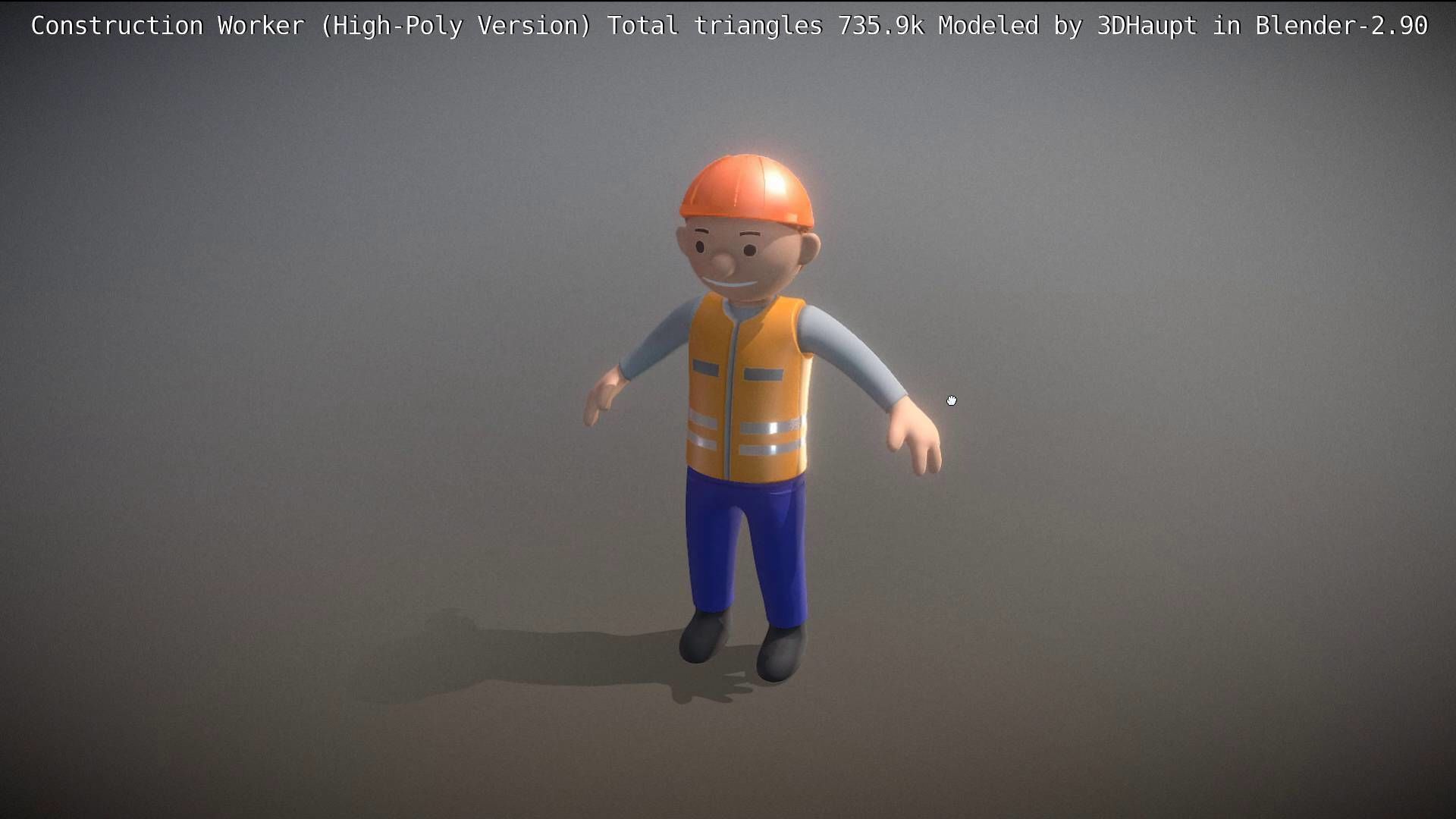Cartoonish Construction Worker High-Poly Version Not Rigged 3D model_46