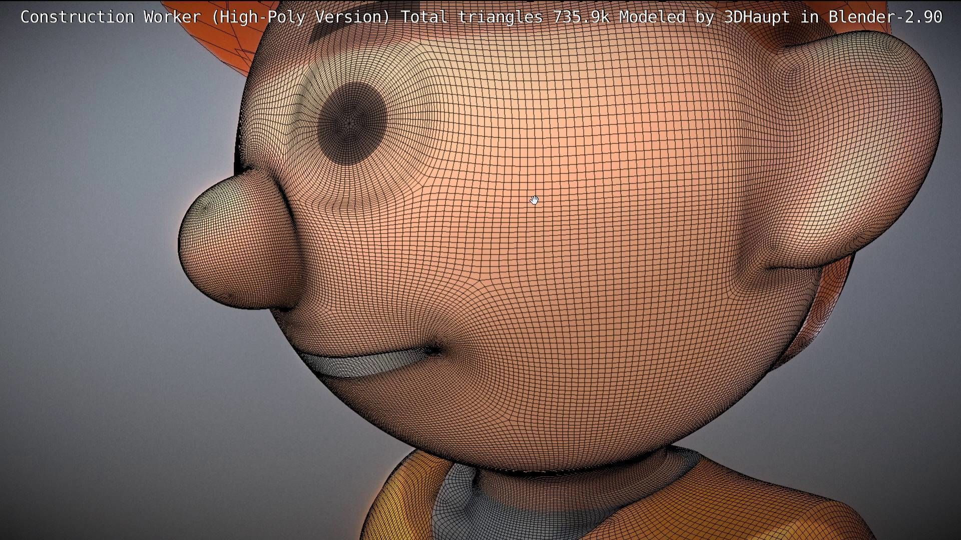 Cartoonish Construction Worker High-Poly Version Not Rigged 3D model_68