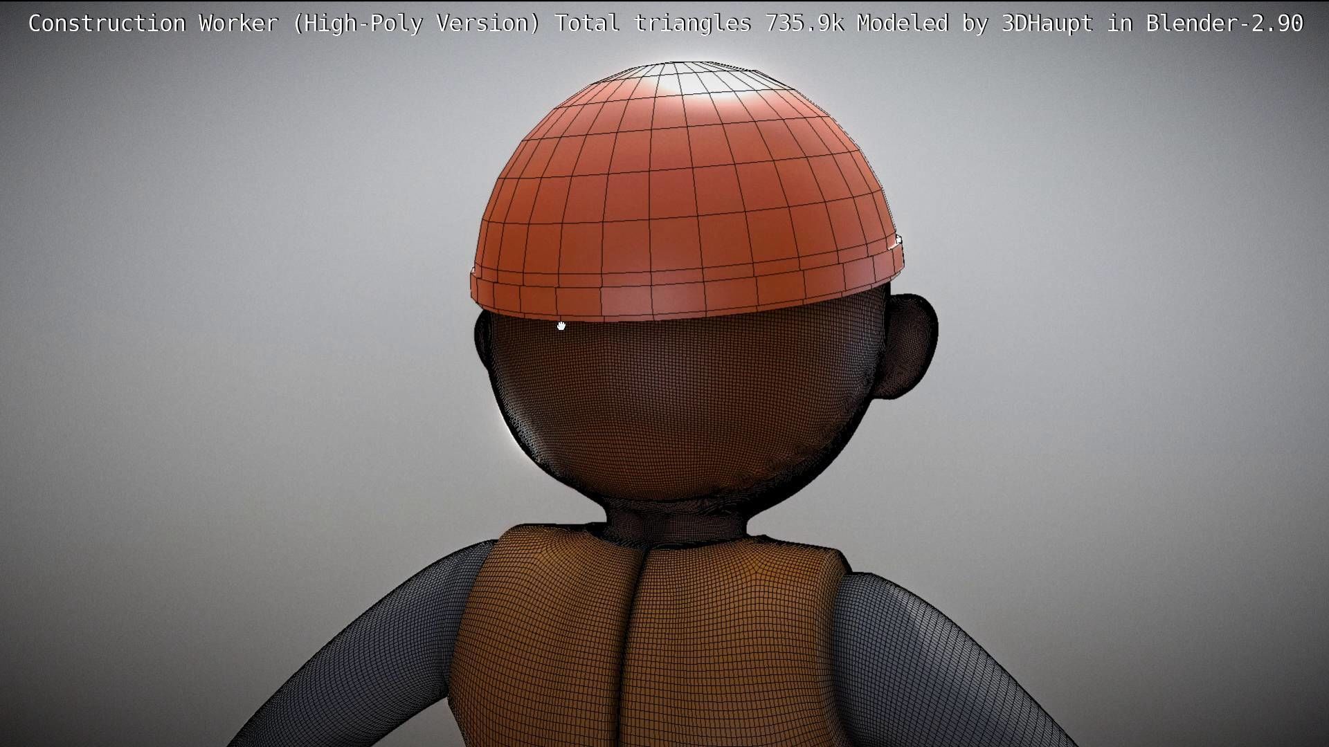 Cartoonish Construction Worker High-Poly Version Not Rigged 3D model_26