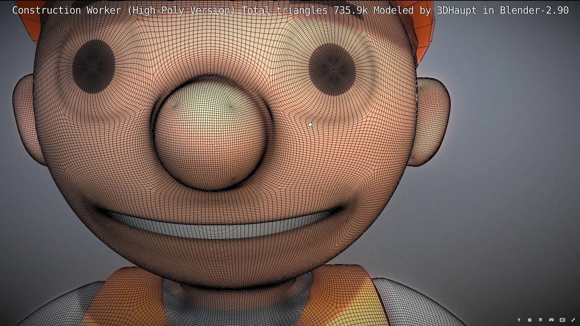 Cartoonish Construction Worker High-Poly Version Not Rigged 3D model_54